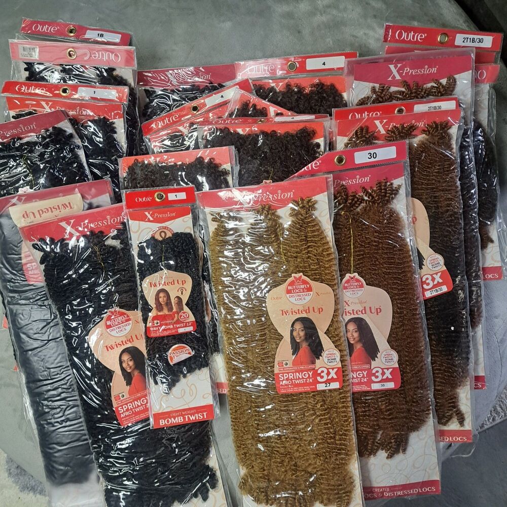 HUGE LOT Outre Synthetic Braid Hair XPression Twisted Up Springy Afro Twist 3X